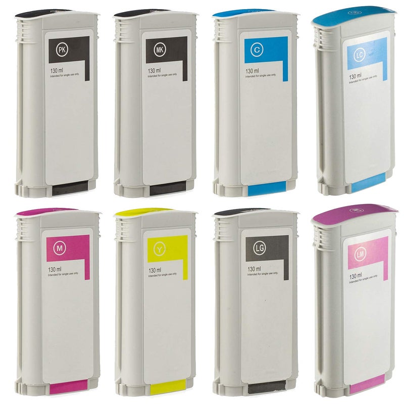 LKB 8PK Compatible HP70 Ink Cartridge Replacement with 130ML Use with HP Designjet Z2100 Z5200 Z3200 Z3100 Z5400 (8 Pack HP70) â€“US - Image 4